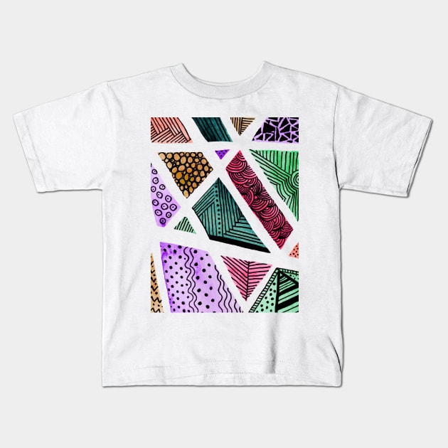 Geometric doodles - multicolor Kids T-Shirt by wackapacka